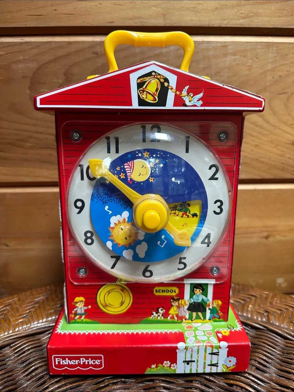 Modern Fisher-Price wind up clock